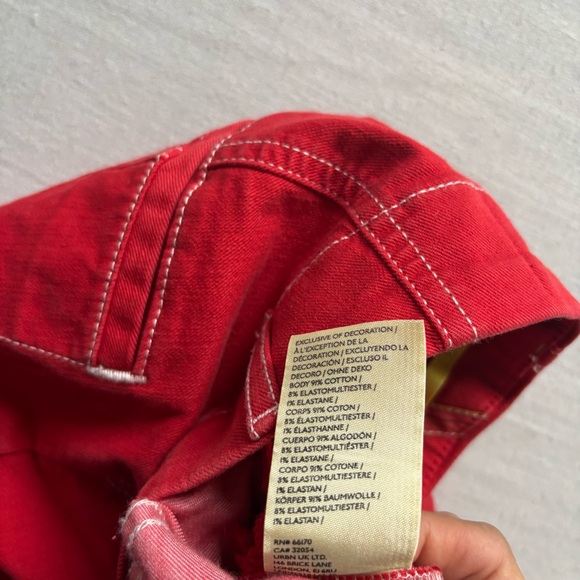 Anthropologie Maeve Delaney Mid Rise Wide Leg Flare Jeans Red 25 - Picture 6 of 10